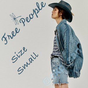 Free People Dolman Quilted Denim Jacket Sz S